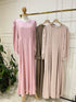 Women Lantern Sleeves Round Neck Empire Flowy Dress